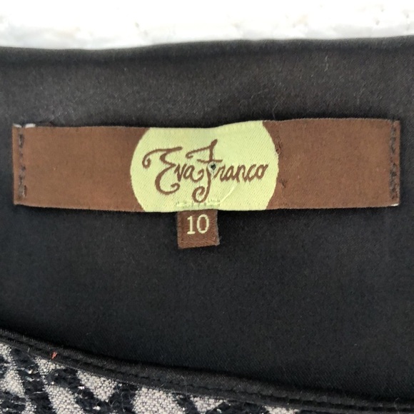 Eva Franco Brocade Fit N Flare Wool Dress Gray & Black Size 10 - Picture 10 of 13